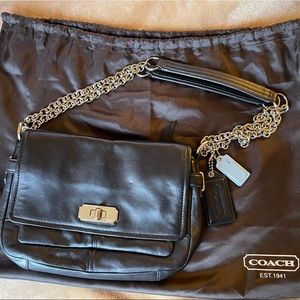 COACH Chelsea Smooth Black Leather Shoulder/
Crossbody Bag